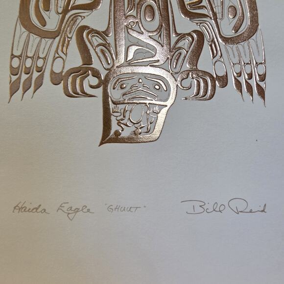 Bill Reid Haida Eagle GHUUT Canadian First Nations Copper Art Signed Card 6x9 - Picture 2 of 10